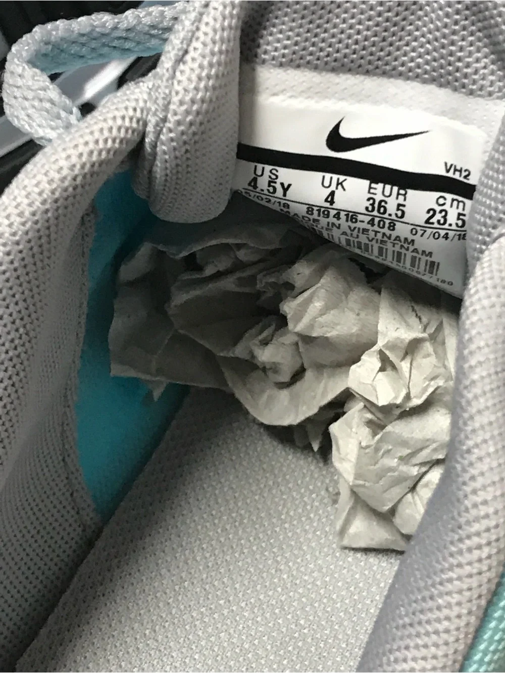 Nike Women's Turquoise and Gray Running Sneakers